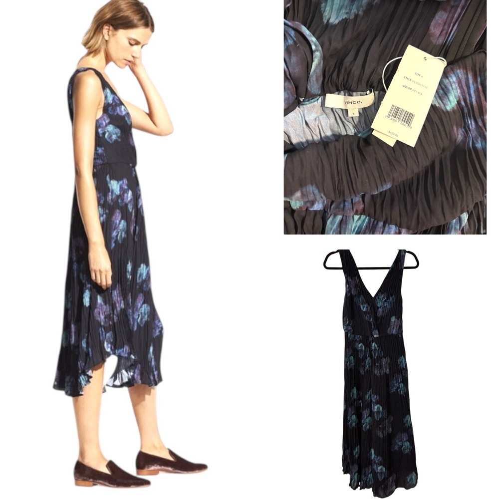 NWT Vince Floral Twist Dress - Picture 1 of 7